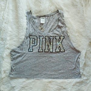PINK Victoria's Secret Tops - VS Pink Bling tank Crop top size large PINK Victoria's Secret Tops - VS Pink Bling tank Crop top size large